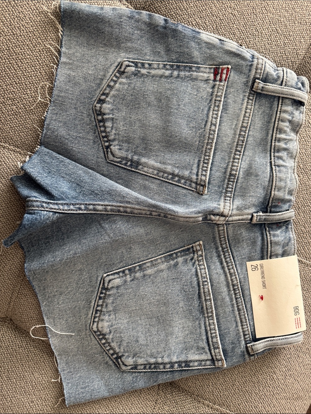 NWT Urban Outfitters Girlfriend Light Blue Frayed Denim Shorts - Picture 2 of 4